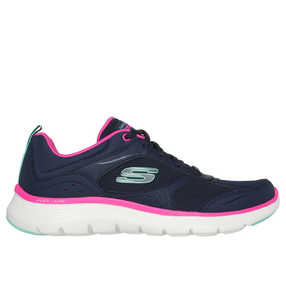 Skechers Flex Appeal 5.0 Fresh Touch Navy Hot Pink Trainers