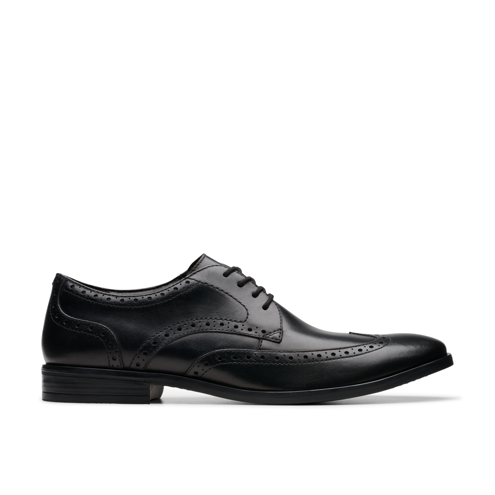 Clarks Brandon Limit Black Leather Shoes Colton Footwear