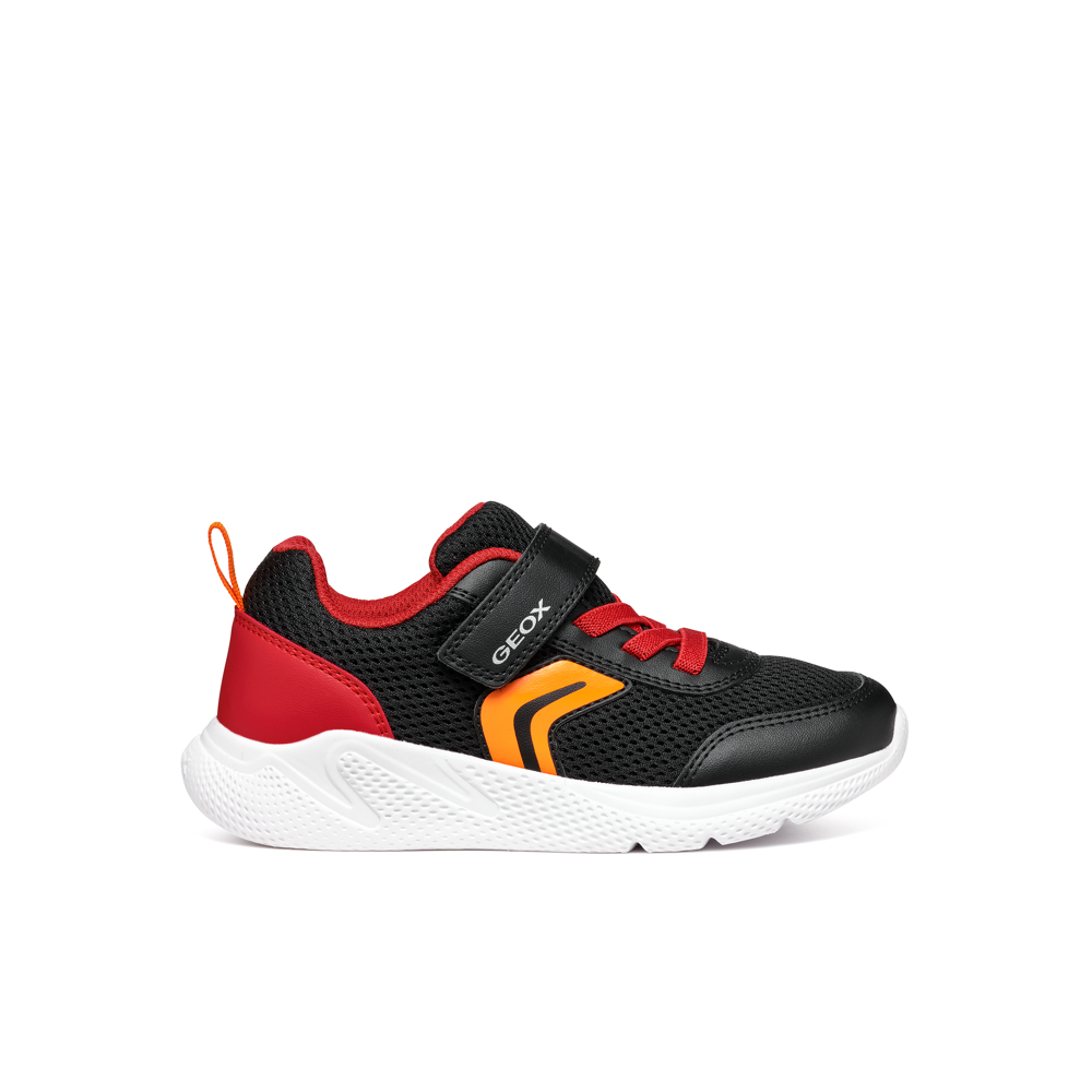 Geox J Sprintye Black Red Trainers Colton Footwear