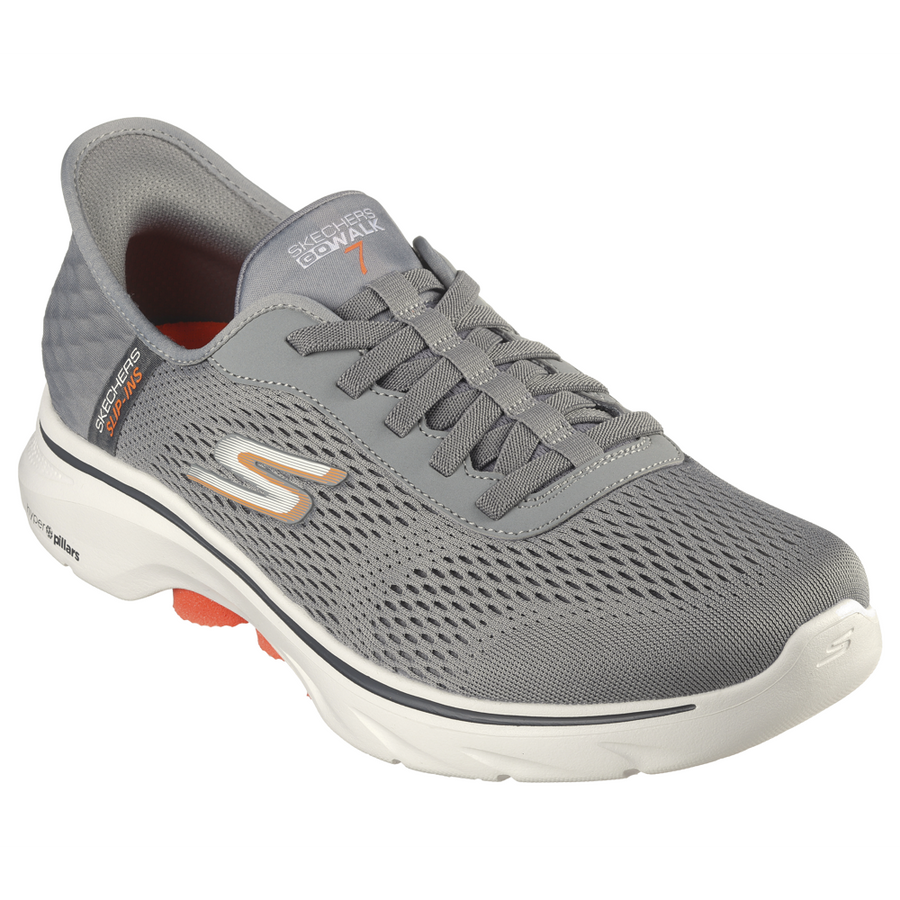 Skechers - Go Walk 7 - Free Hand 2 - Grey/Orange - Trainers