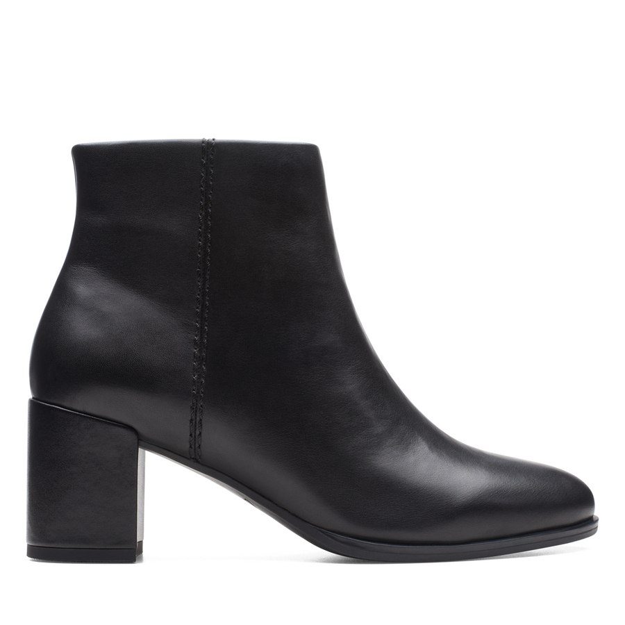 Clarks - Freva55 Zip - Black Leather - Boots