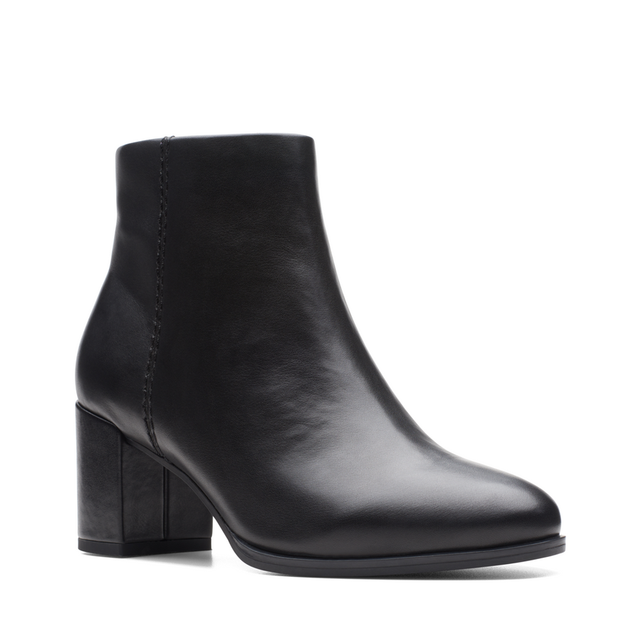 Clarks - Freva55 Zip - Black Leather - Boots