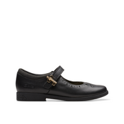 Clarks - Lock Magic K - Black Leather - School Shoes