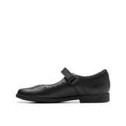 Clarks - Lock Magic K - Black Leather - School Shoes