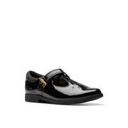 Clarks - Lock Shine K. - Black Patent - School Shoes