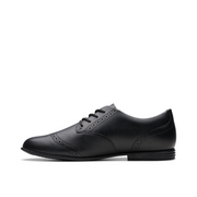 Clarks - FinjaBrogue Y - Black Leather - School Shoes