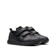 Clarks - Steggy2 Pace K - Black Leather - School Shoes