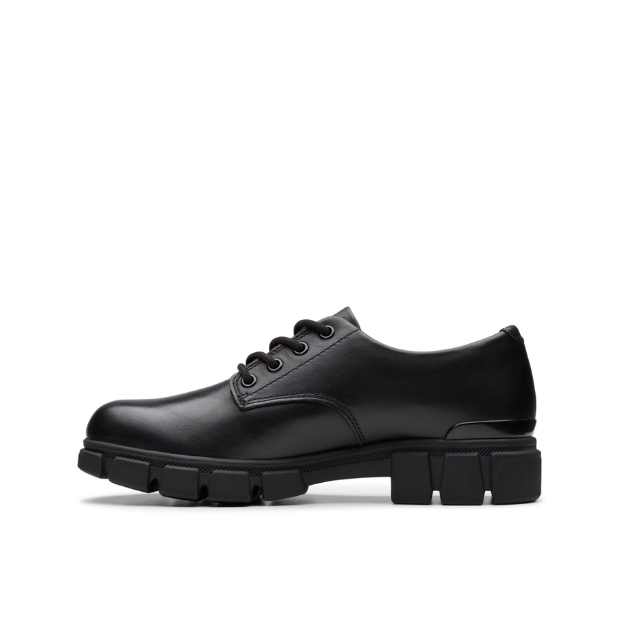 Clarks - Evyn Lace K - Black Leather - School Shoes