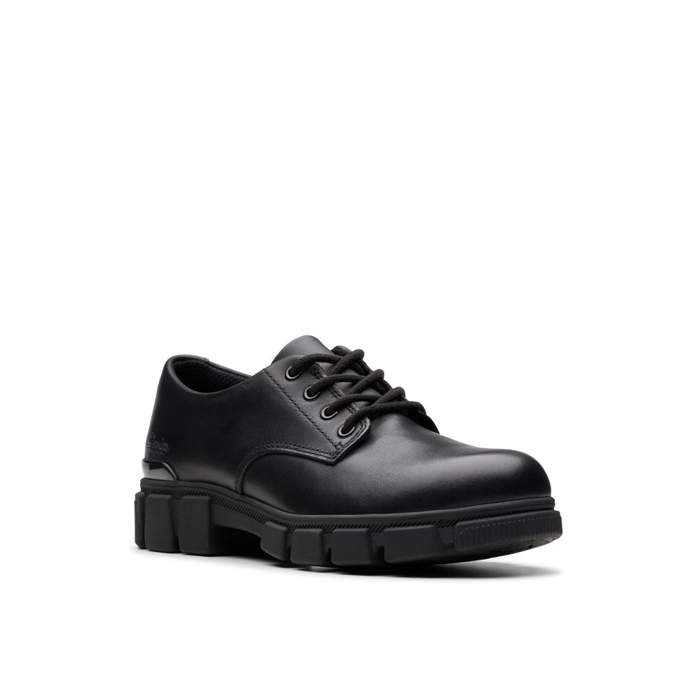 Clarks - Evyn Lace K - Black Leather - School Shoes