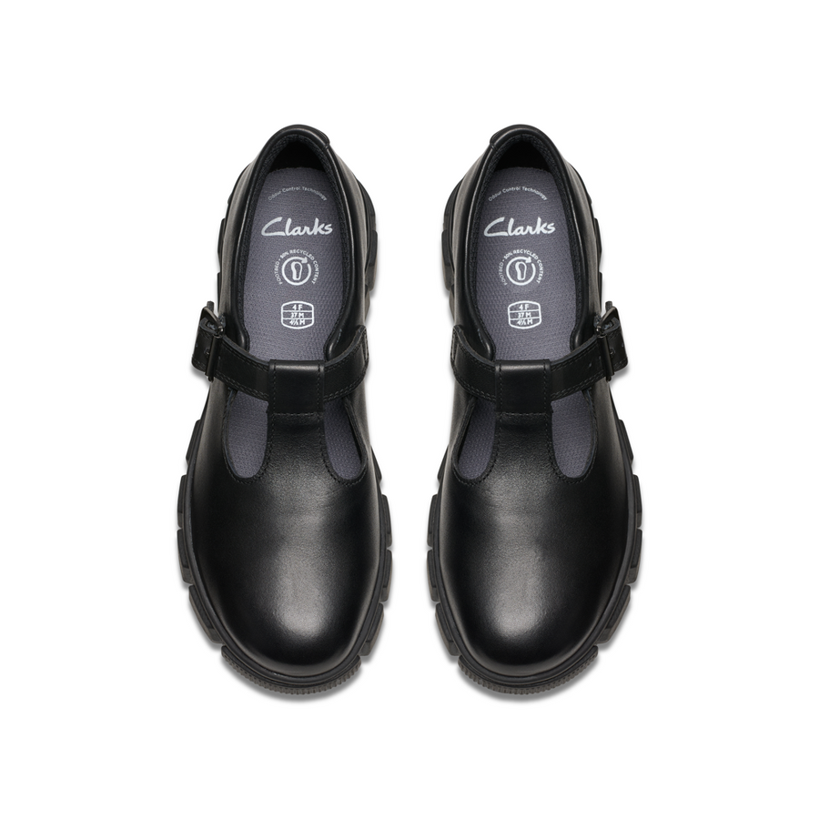 Clarks - Evyn Bar Y - Black Leather - School Shoes