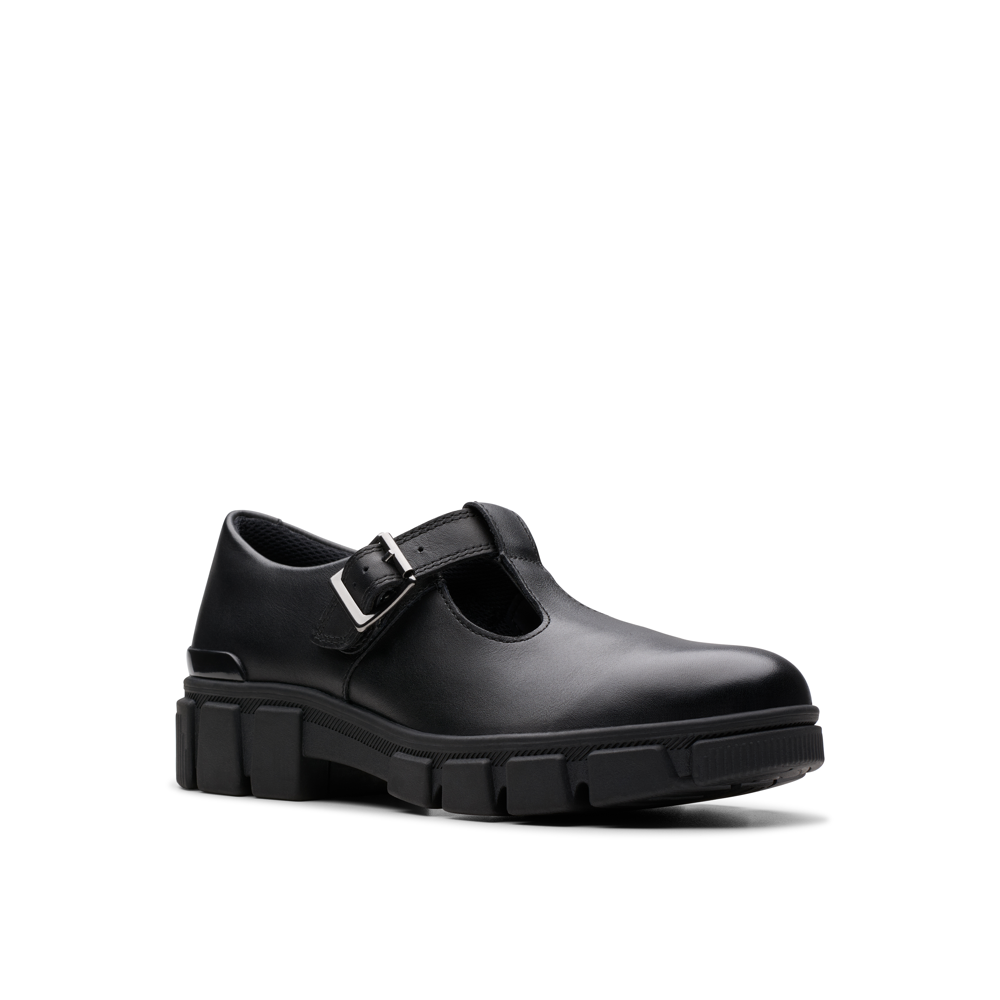 Clarks - Evyn Bar Y - Black Leather - School Shoes
