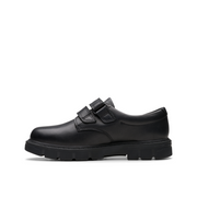 Clarks - Lorcam Loop K - Black Leather - School Shoes