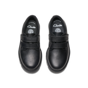 Clarks - Lorcam Loop K - Black Leather - School Shoes