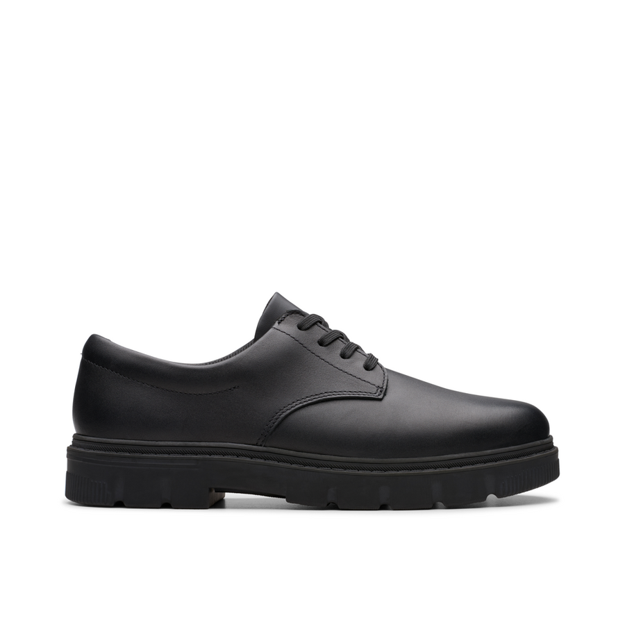 Clarks - Lorcam Loop Y - Black Leather - School Shoes