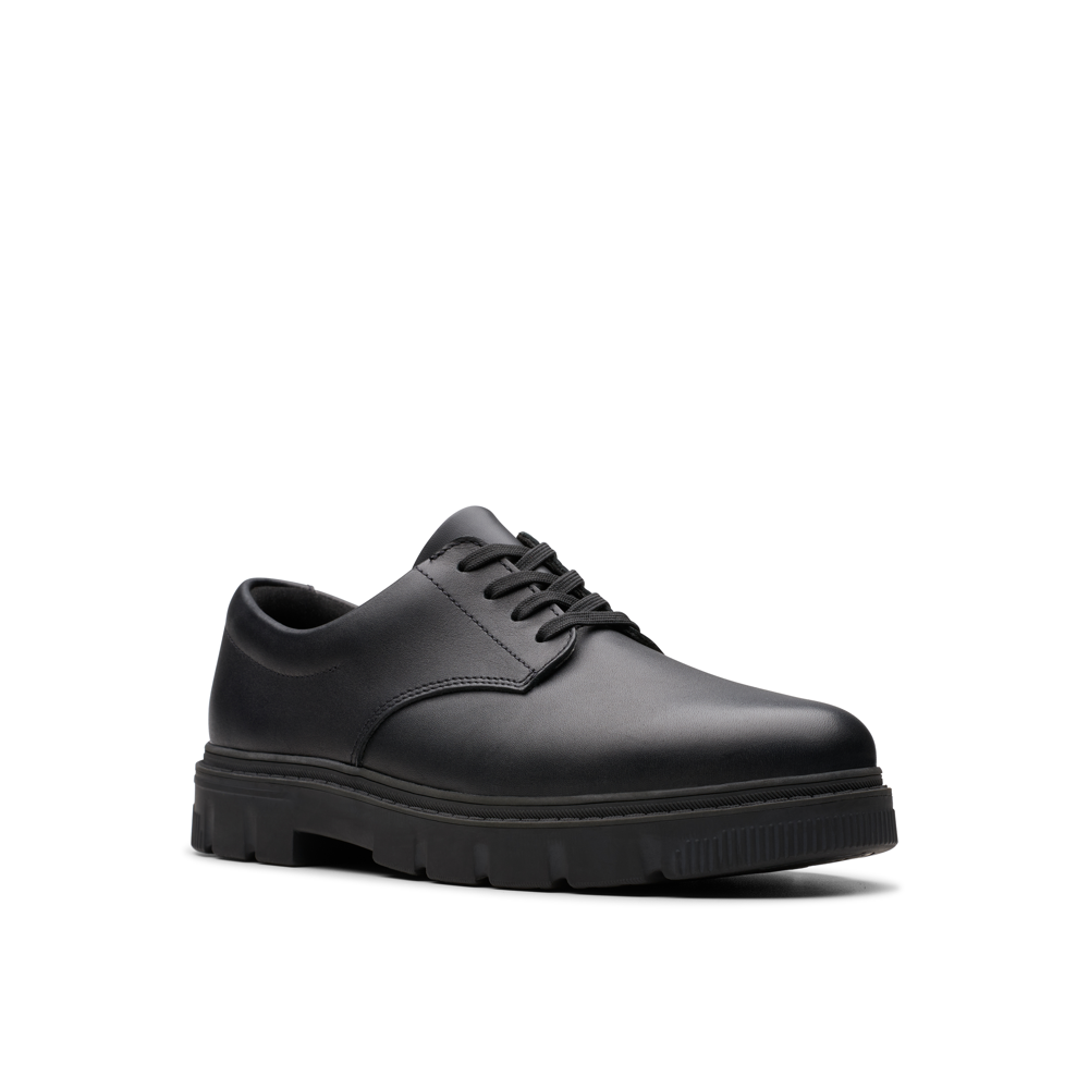 Clarks - Lorcam Loop Y - Black Leather - School Shoes