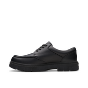 Clarks - Lorcam Edge Y - Black Leather - School Shoes