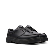 Clarks - Lorcam Edge Y - Black Leather - School Shoes