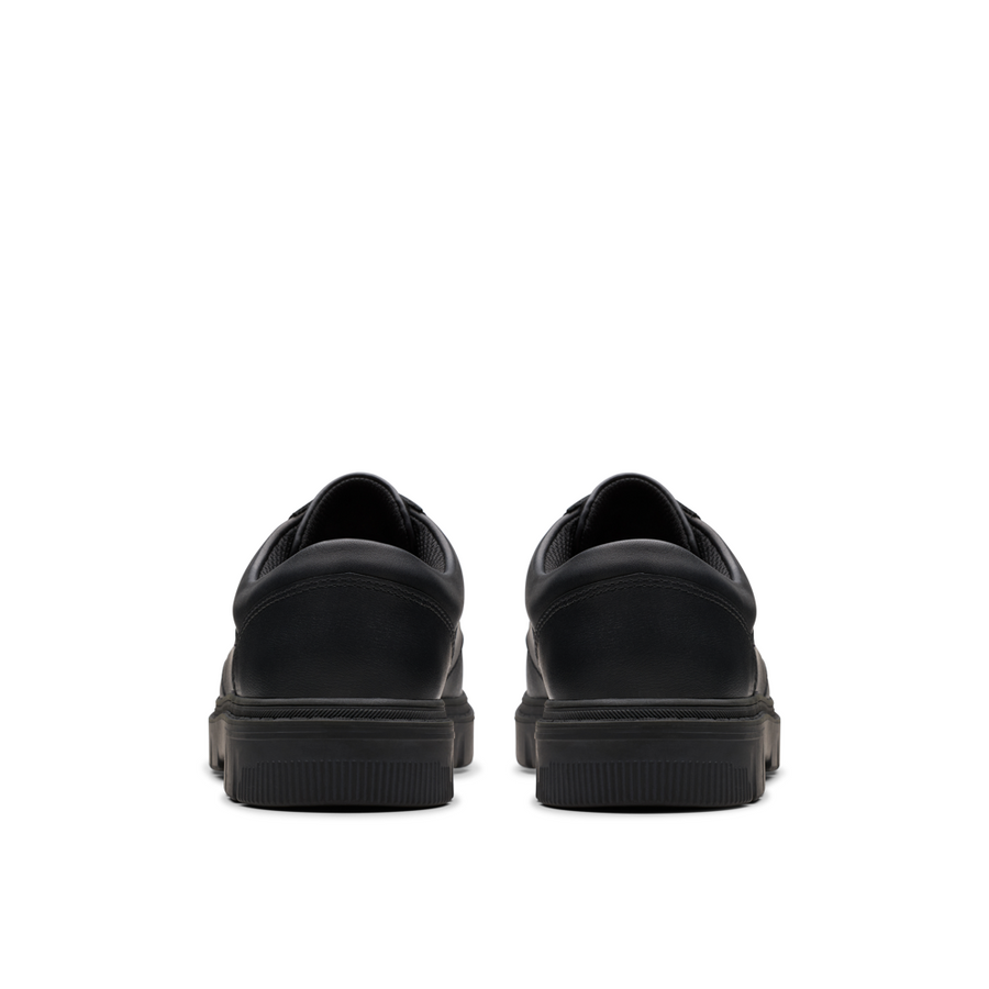 Clarks - Lorcam Edge Y - Black Leather - School Shoes