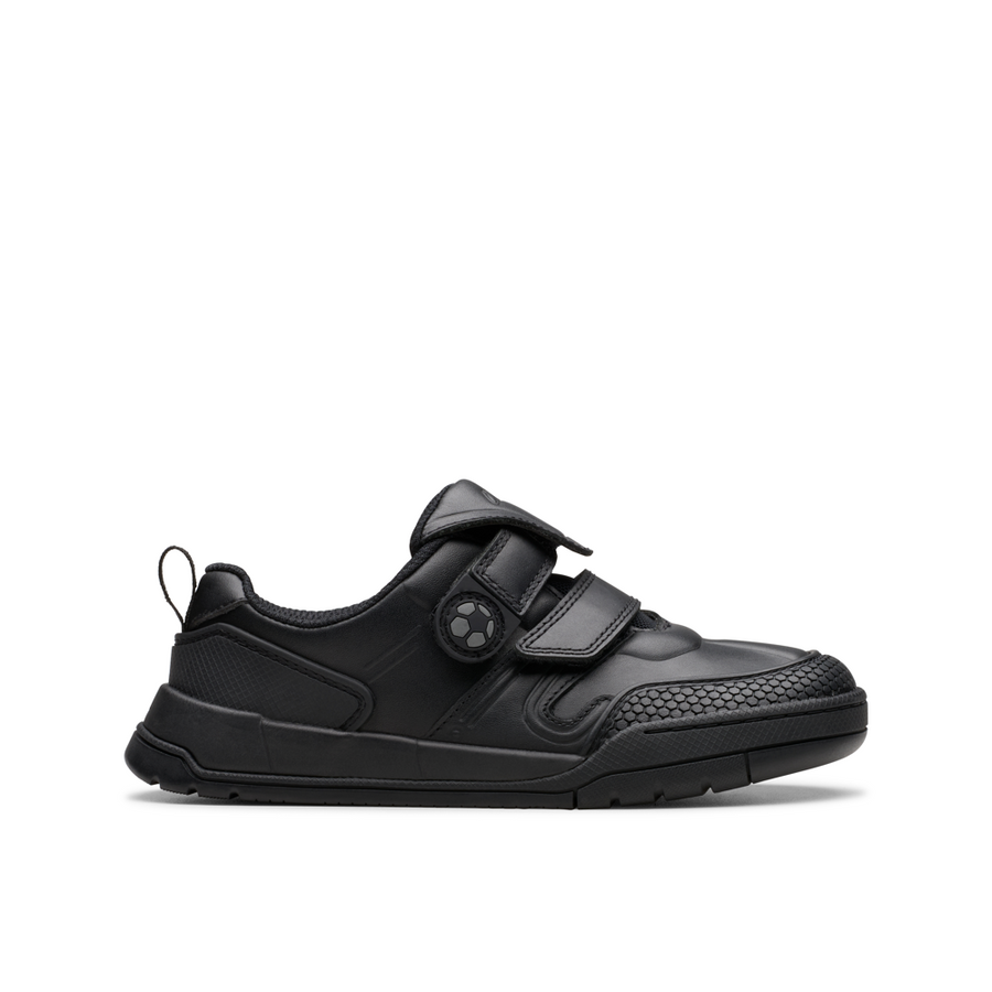 Clarks - Laser Track K - Black Leather - School Shoes