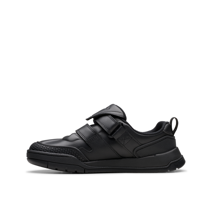 Clarks - Laser Track K - Black Leather - School Shoes