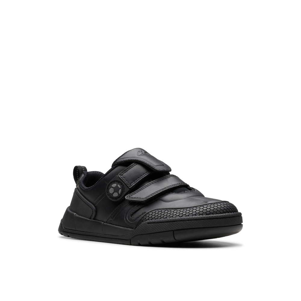 Clarks - Laser Track K - Black Leather - School Shoes
