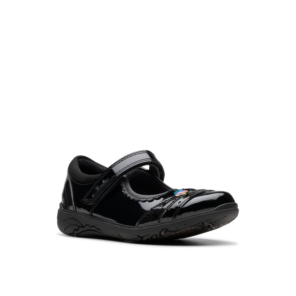 Clarks - Relda Spark K - Black Patent - School Shoes
