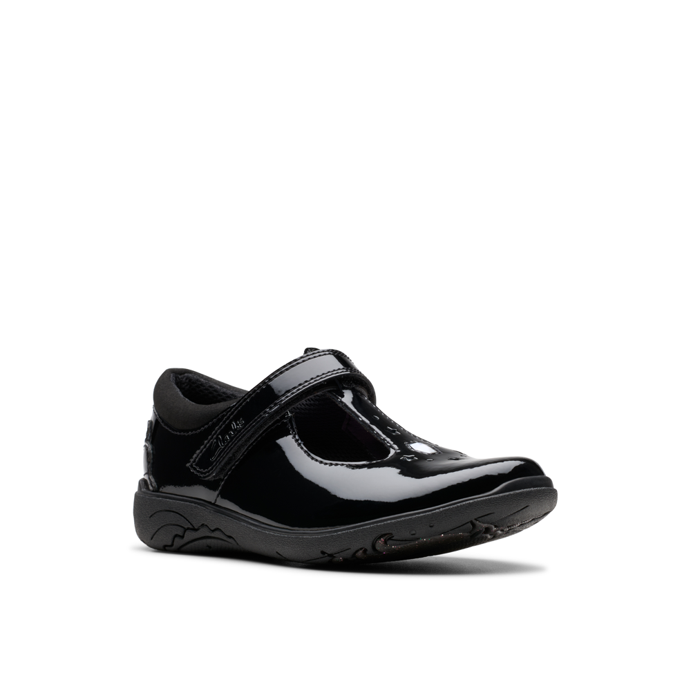 Clarks - Relda Gem K - Black Leather - School Shoes