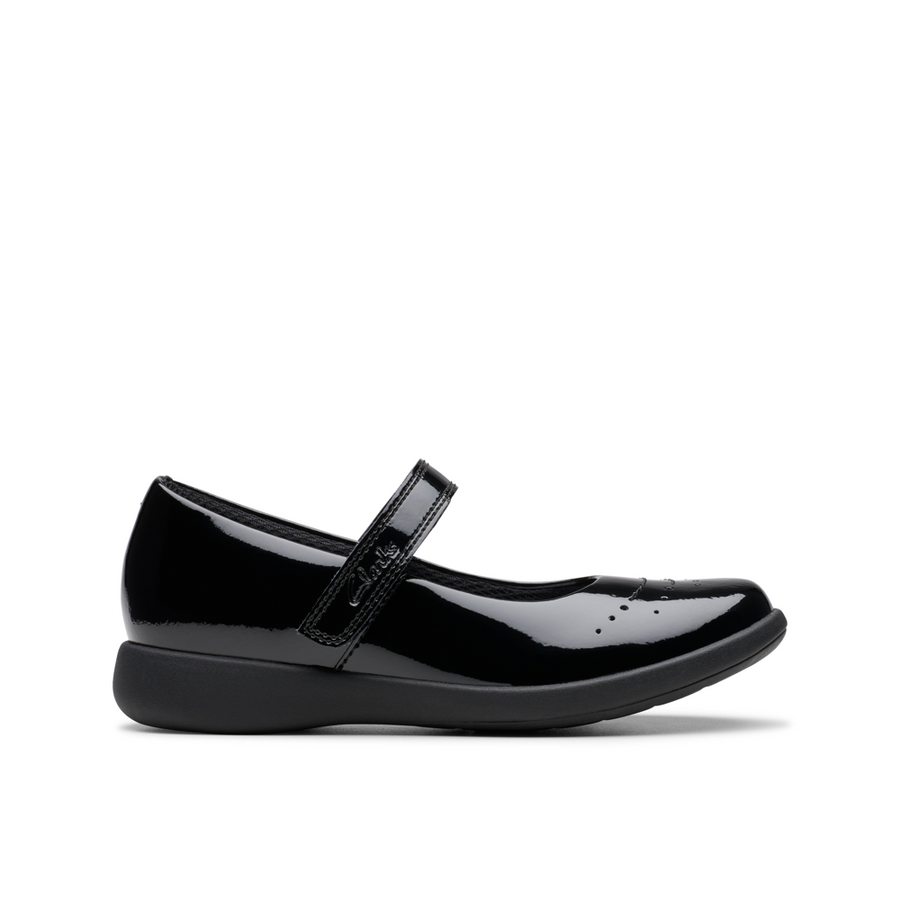 Clarks - Etch Gem K - Black Patent - School Shoes