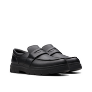 Clarks - LorcamCraft Y - Black Leather - School Shoes