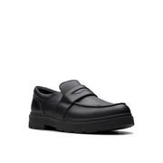 Clarks - LorcamCraft Y - Black Leather - School Shoes