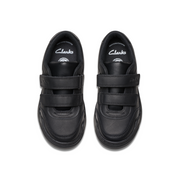 Clarks - Urban Solo K - Black Leather - School Shoes