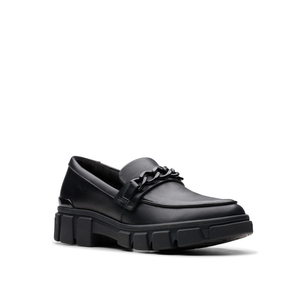 Clarks - Evyn Walk Y - Black Leather - School Shoes
