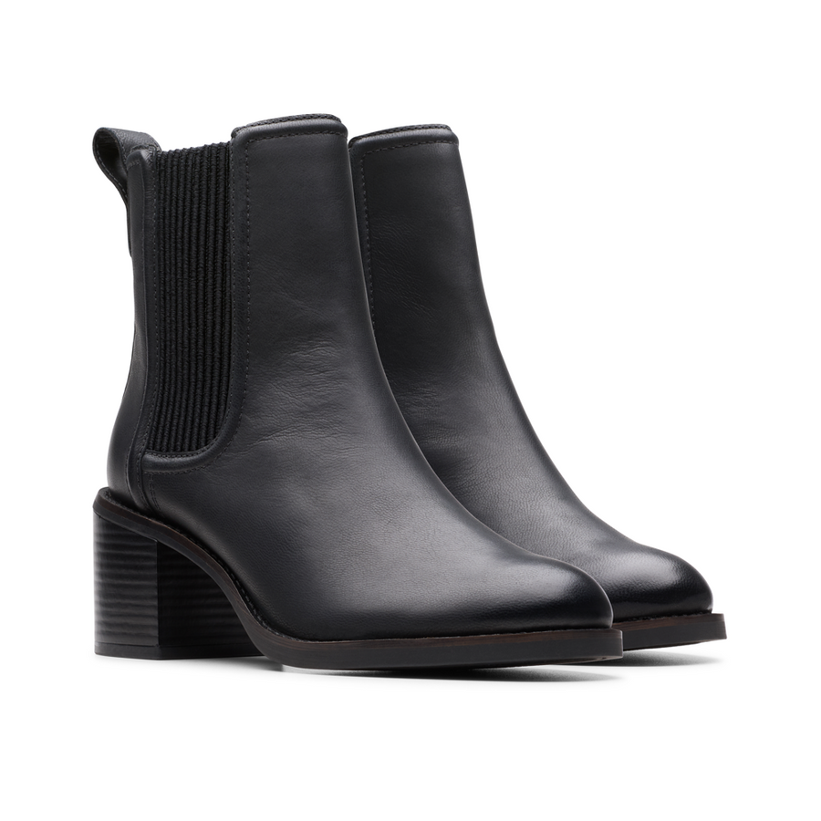 Clarks - Chamberly Top - Black Leather - Boots