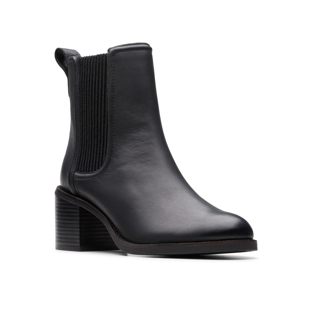 Clarks - Chamberly Top - Black Leather - Boots