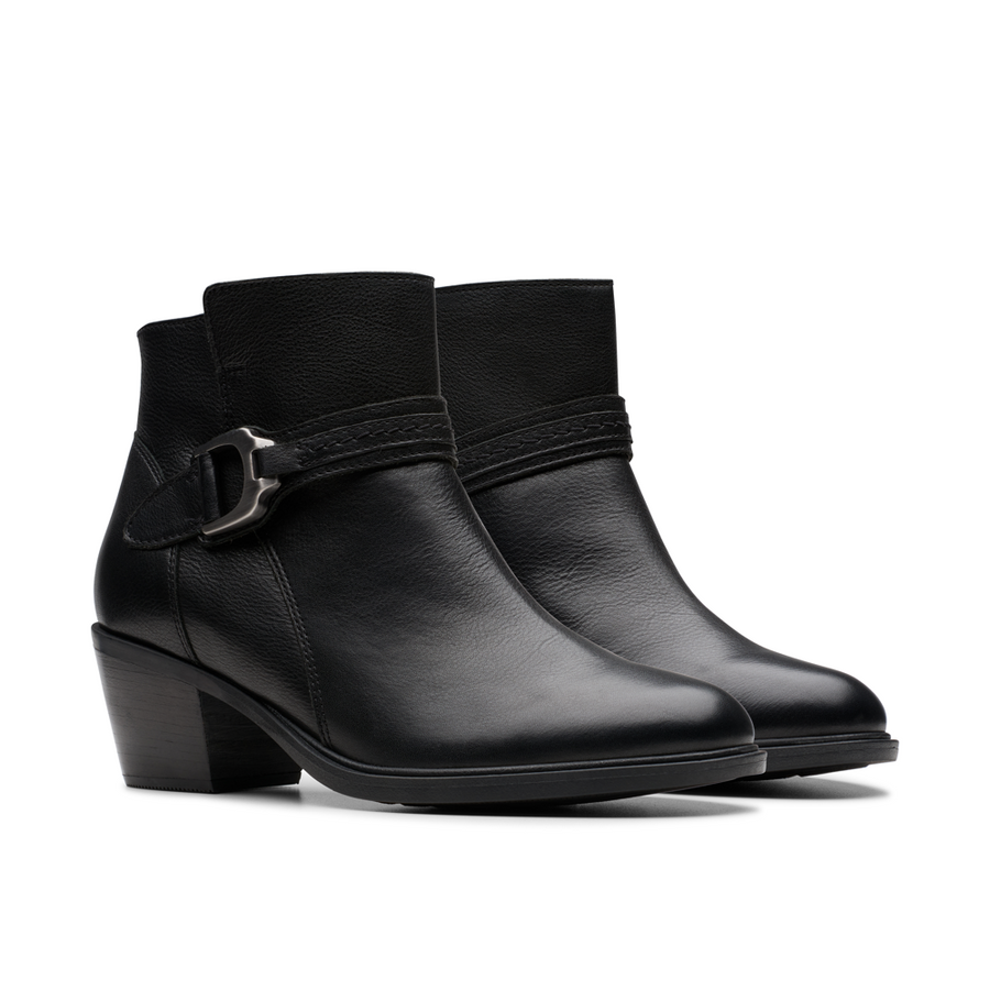 Clarks - Neva Buckle - Black Leather - Boots