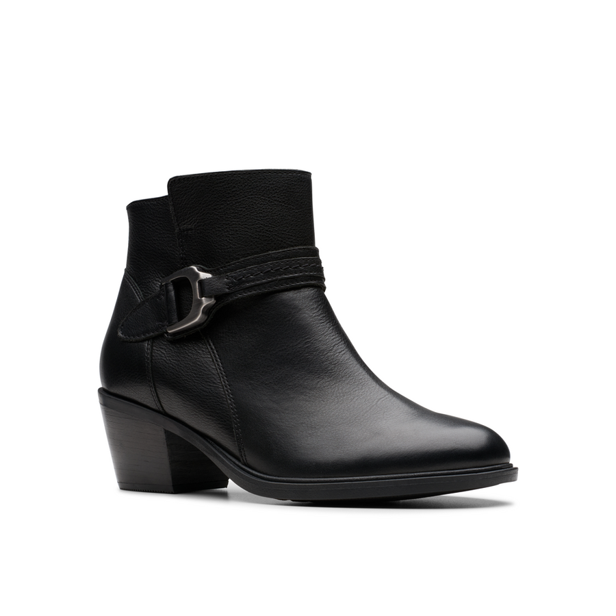 Clarks - Neva Buckle - Black Leather - Boots