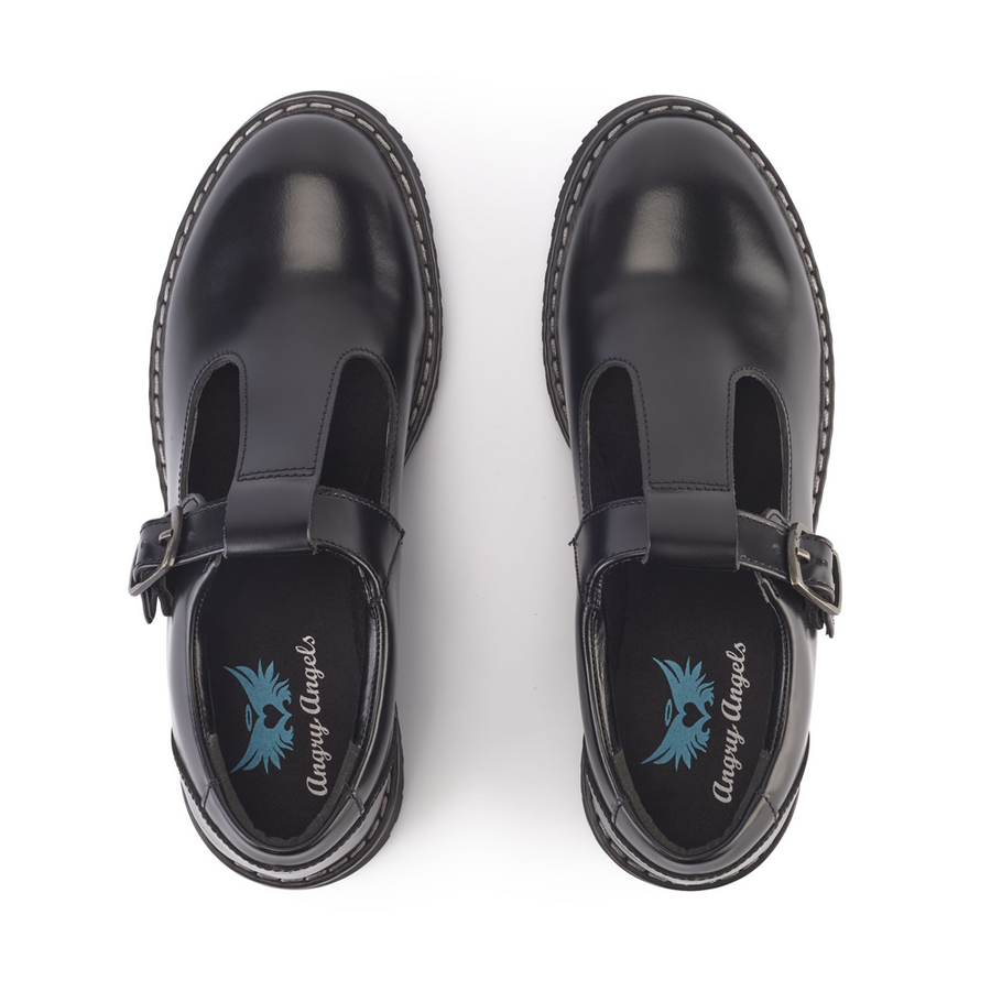 Start Rite - Envisage - Black Hi Shine - School Shoes