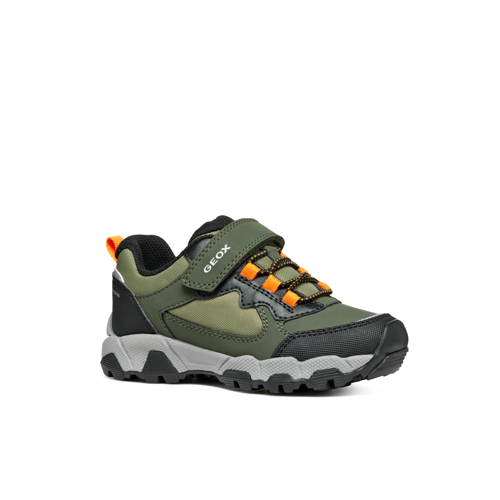 Geox - J Magnetar - Dark Green/Light Orange - Trainers