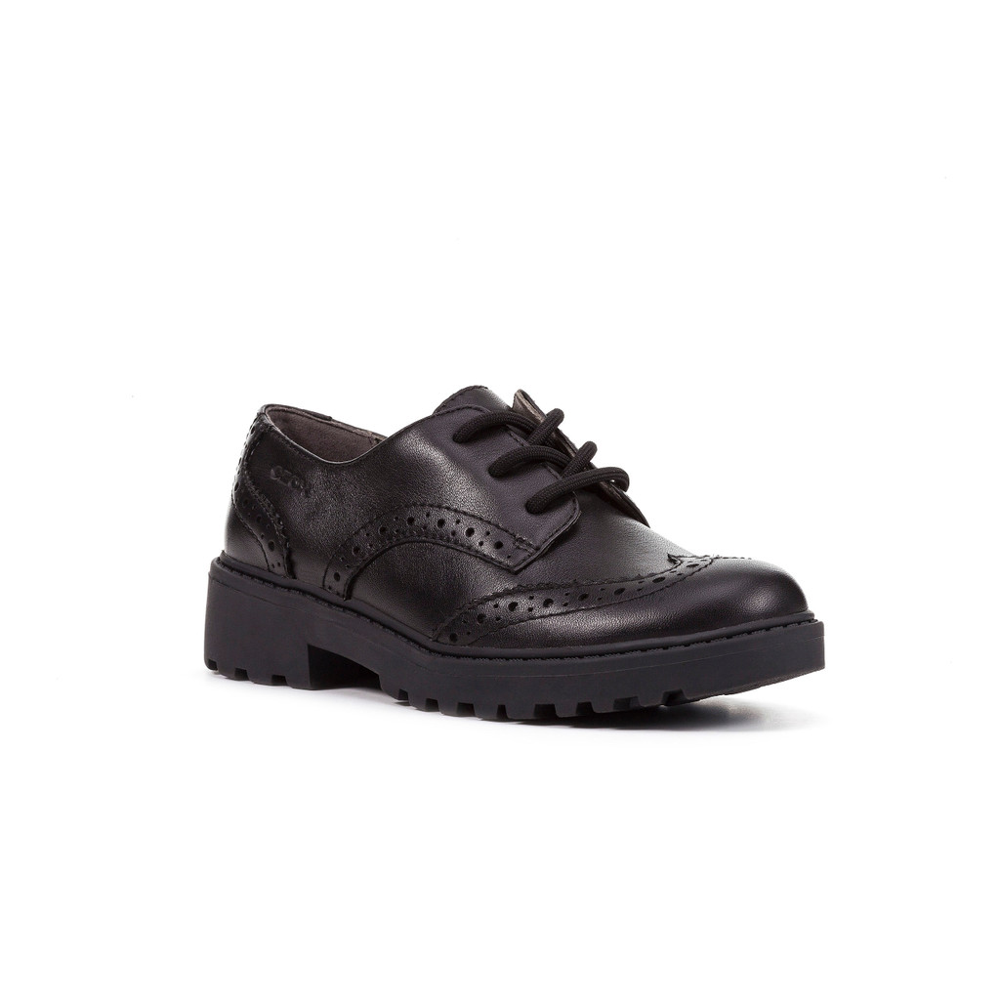 Geox -  J Casey N - Black Leather - School Shoes