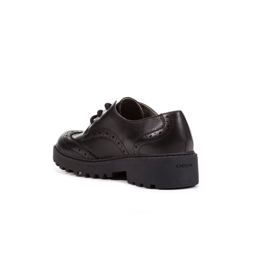 Geox -  J Casey N - Black Leather - School Shoes