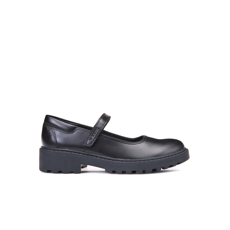 Geox - J Casey P - Black Leather - School Shoes